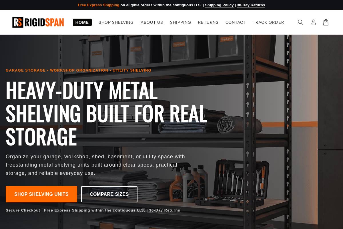 rigidspan.com homepage screenshot