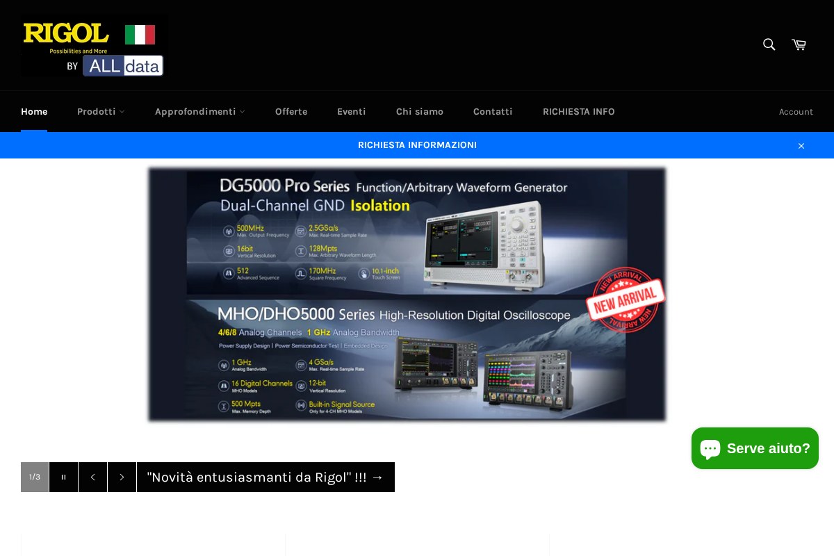 Rigol Italia homepage screenshot