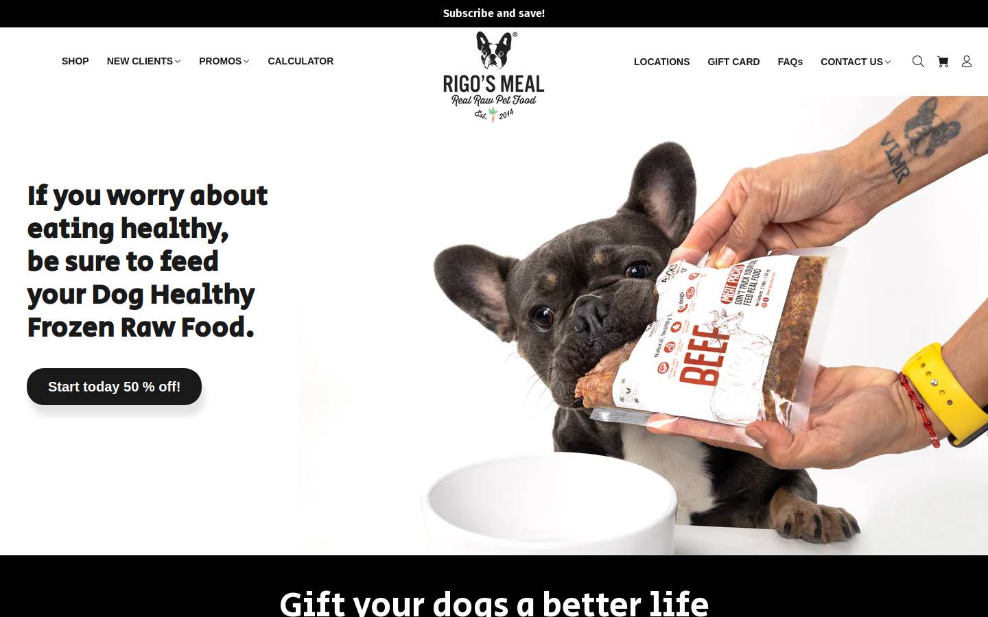 rigosmeal.com homepage screenshot