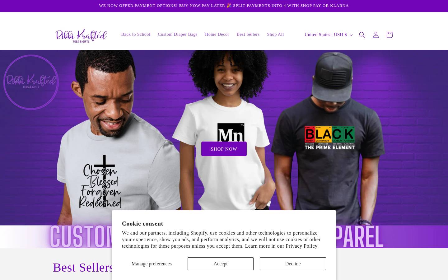 rikkikrafted.com homepage screenshot