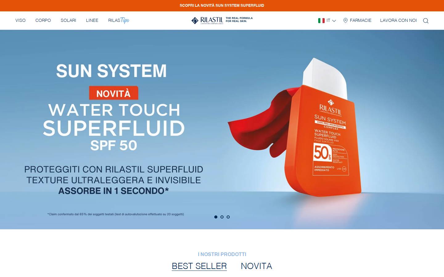Rilastil homepage screenshot