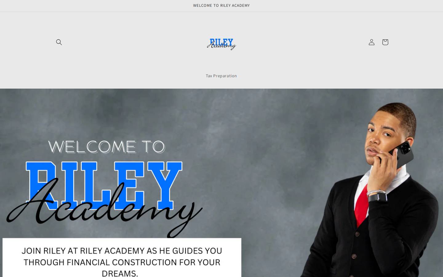 rileyacademy.com homepage screenshot