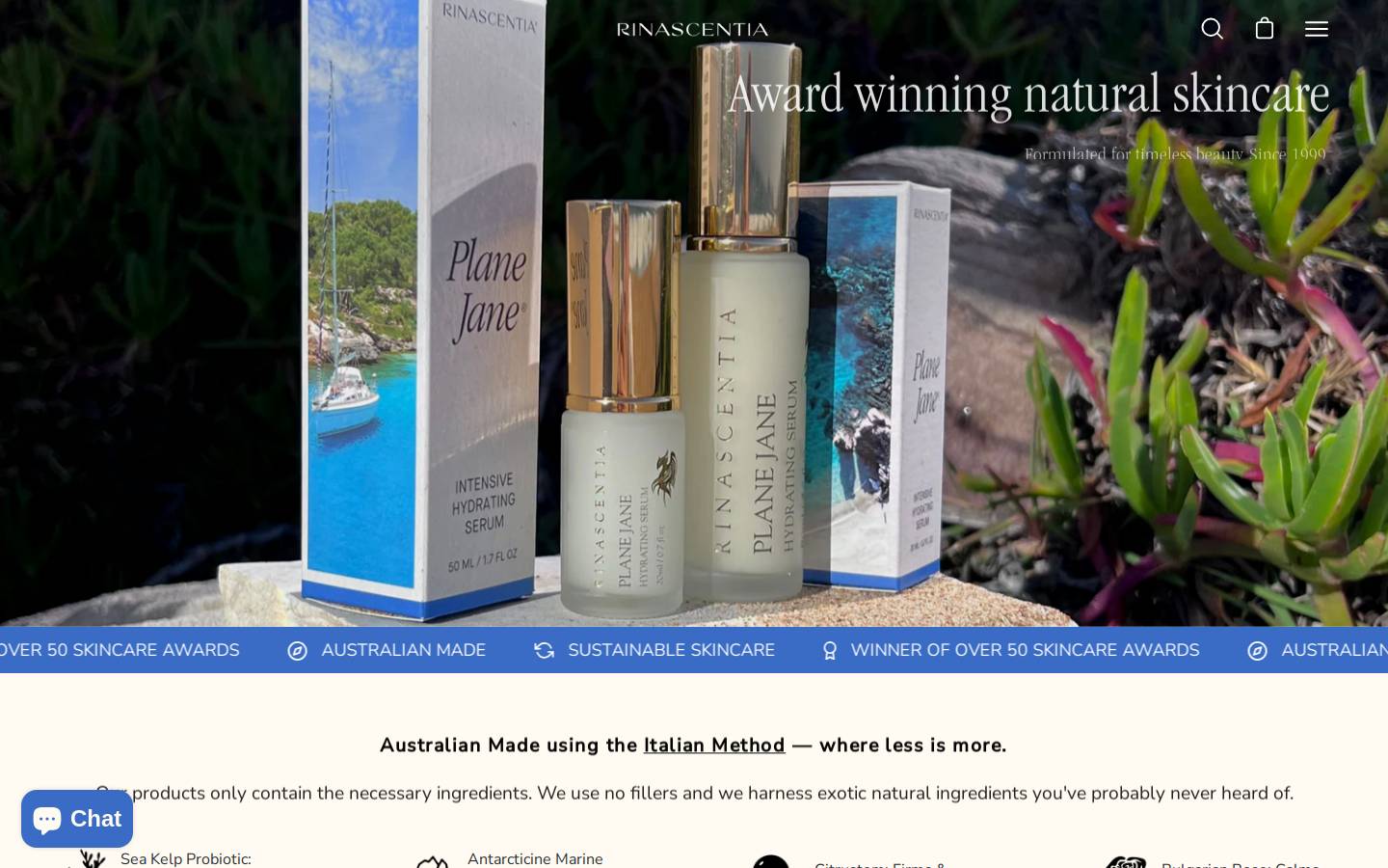rinascentia.com.au homepage screenshot