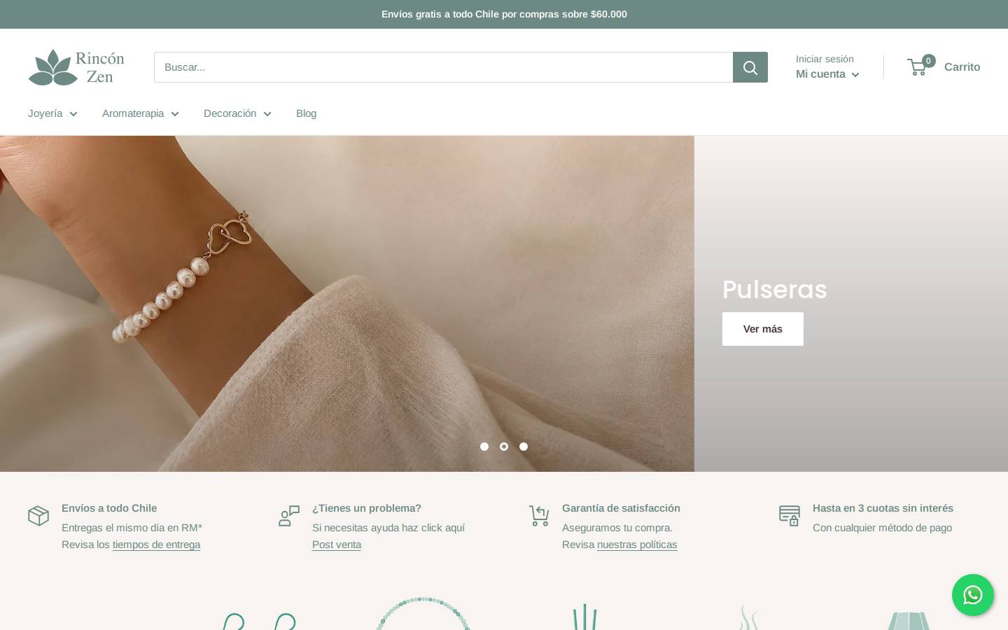 rinconzen.cl homepage screenshot