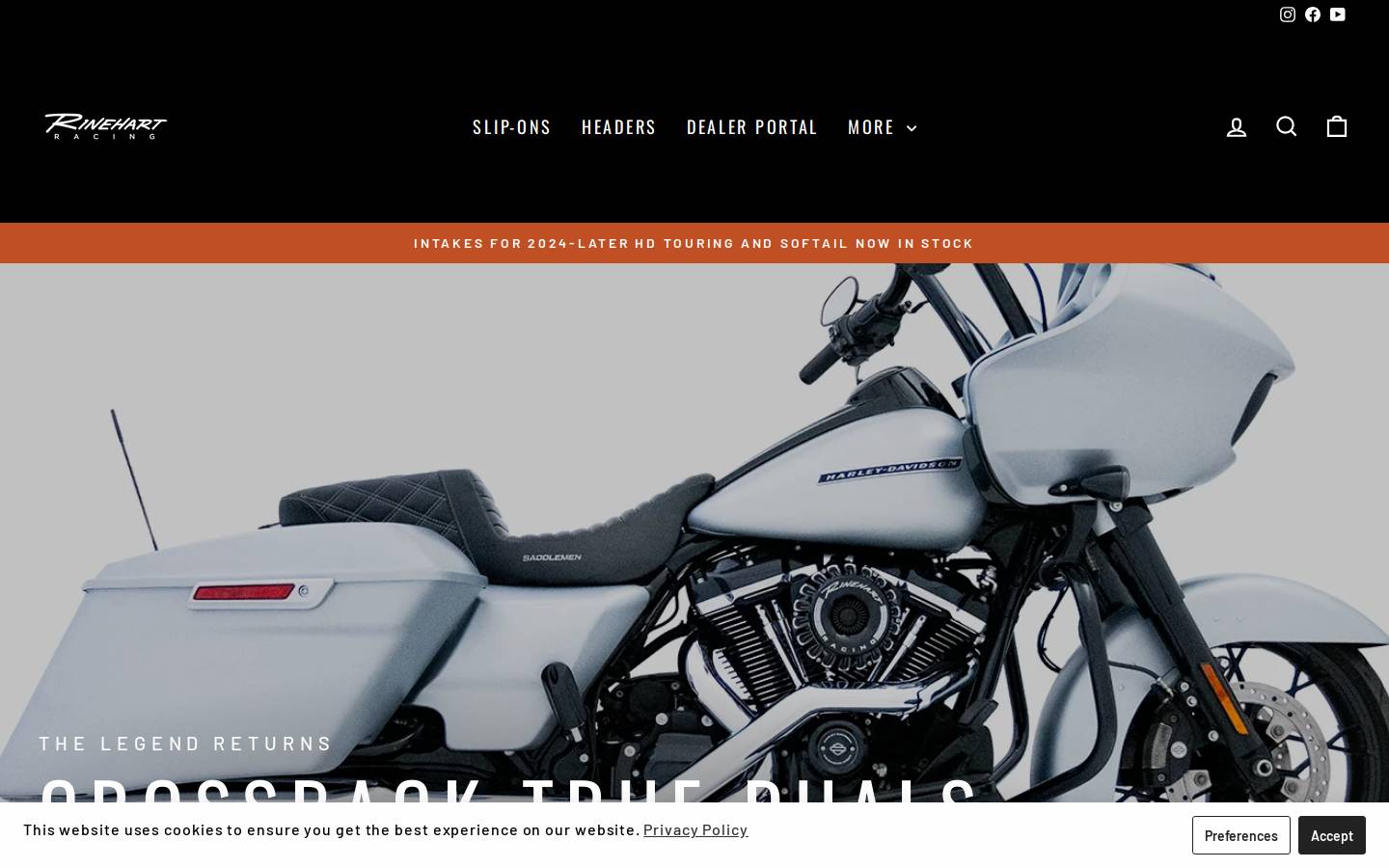rinehartracing.com homepage screenshot