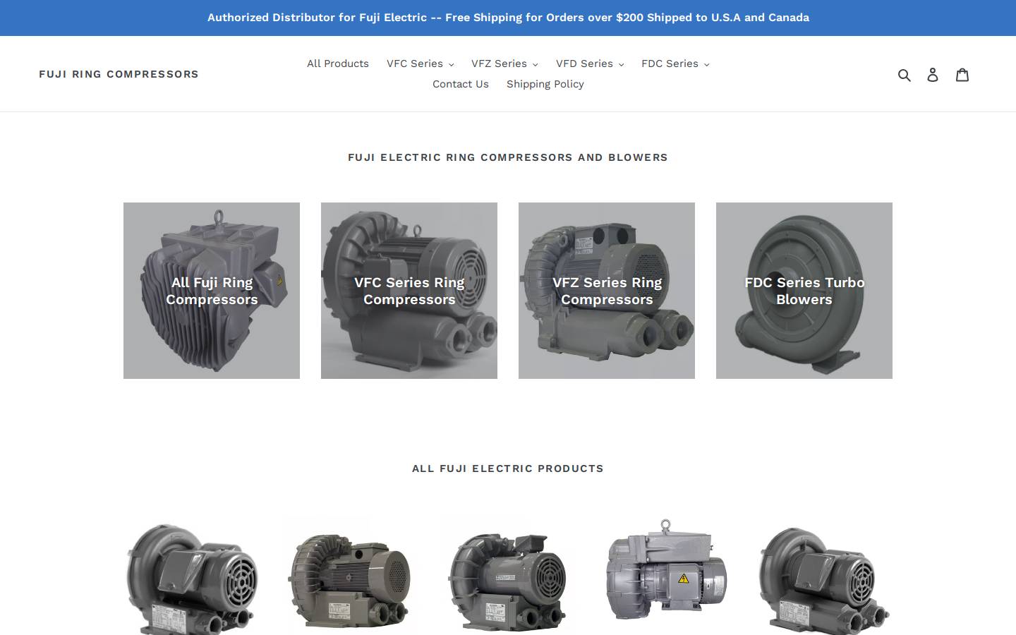 ringcompressors.com homepage screenshot