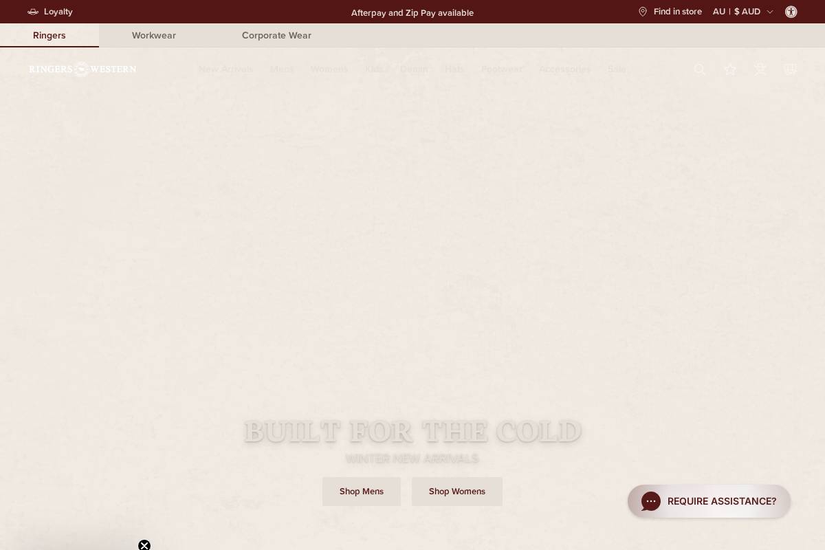 ringerswestern.com homepage screenshot