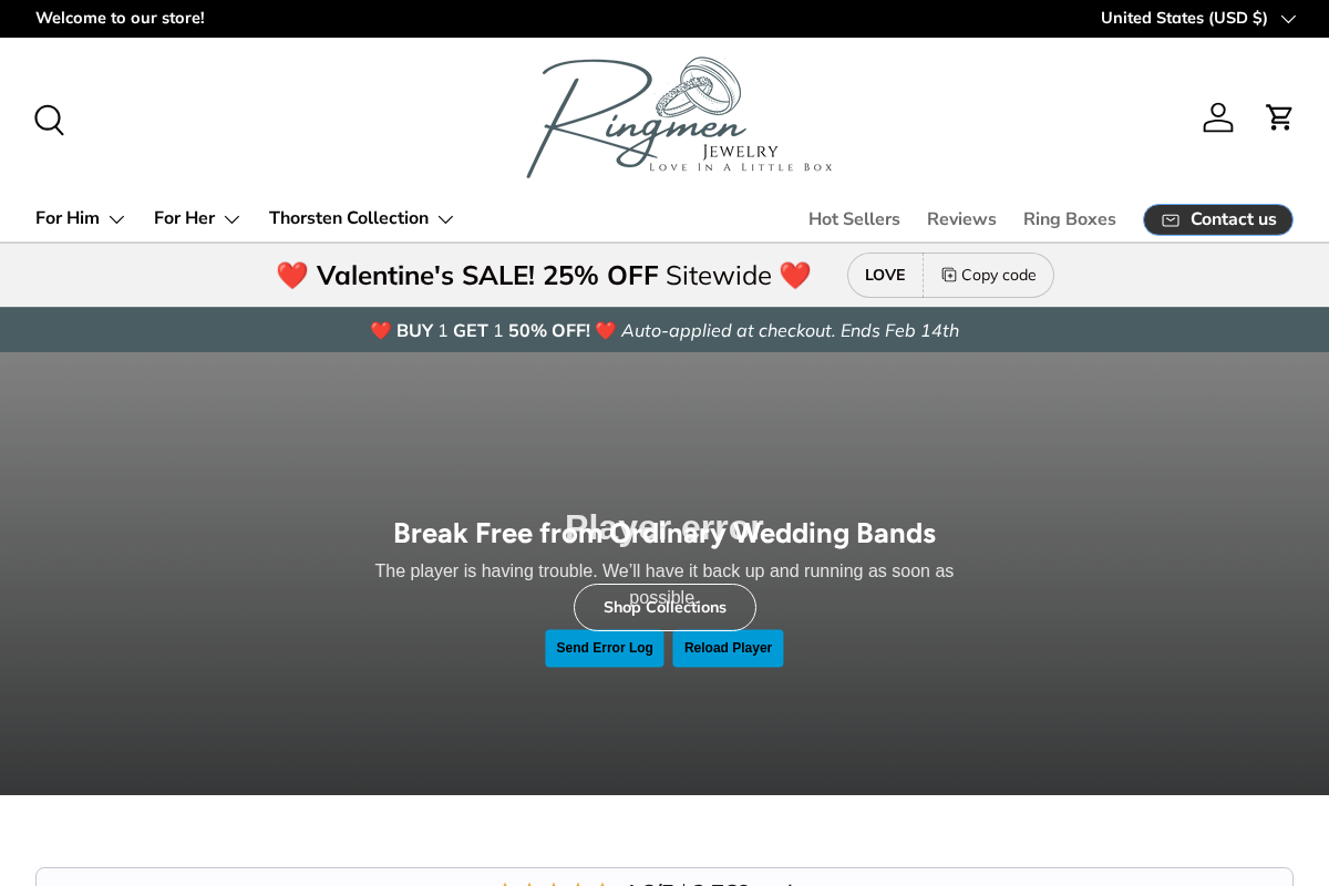 RingMen Jewelry homepage screenshot