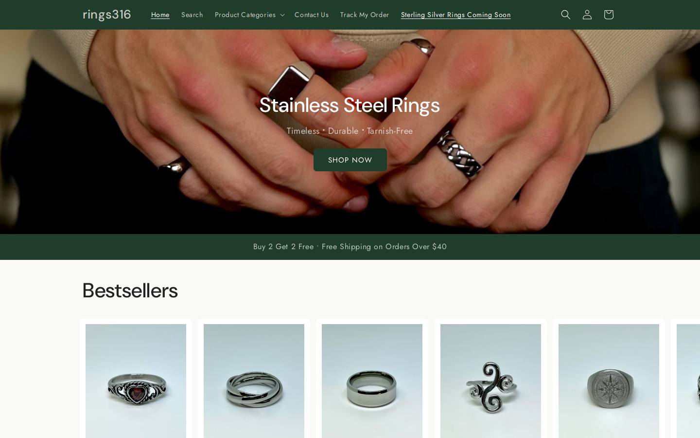 rings316.com homepage screenshot