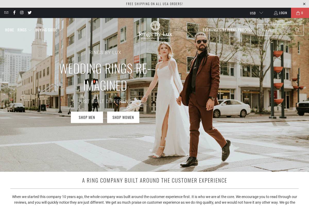 ringsbylux.com homepage screenshot