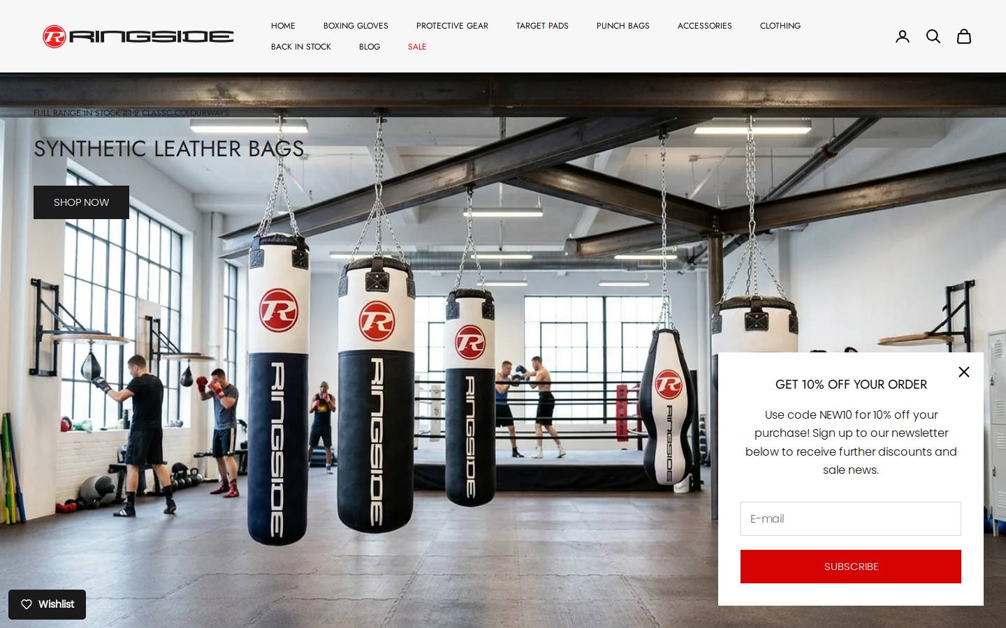 Ringside Boxing UK homepage screenshot