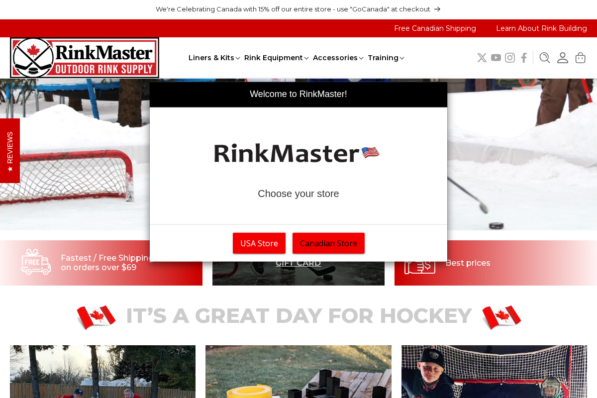 RinkMaster CAN homepage screenshot
