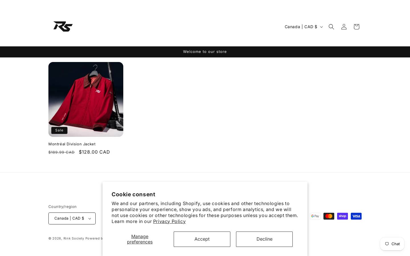 rinksociety.co homepage screenshot
