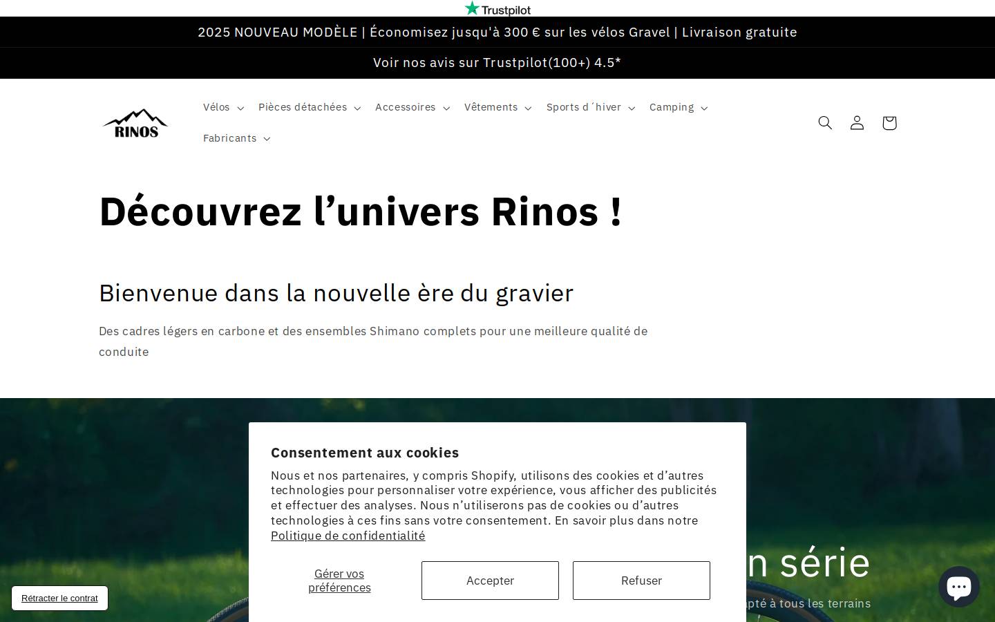Rinosbike homepage screenshot