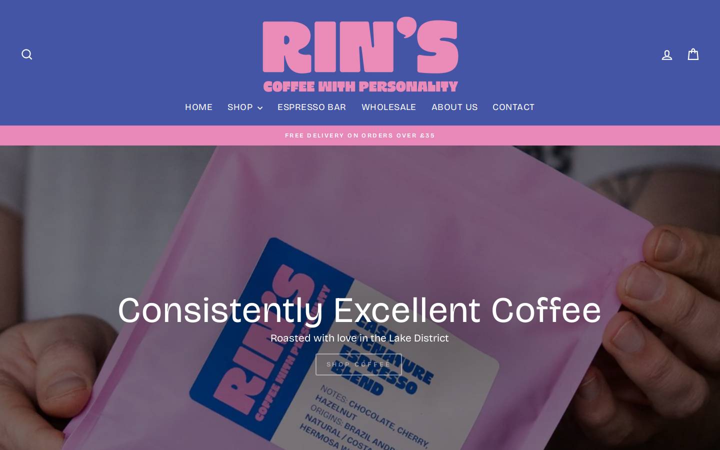 rinscoffee.com homepage screenshot