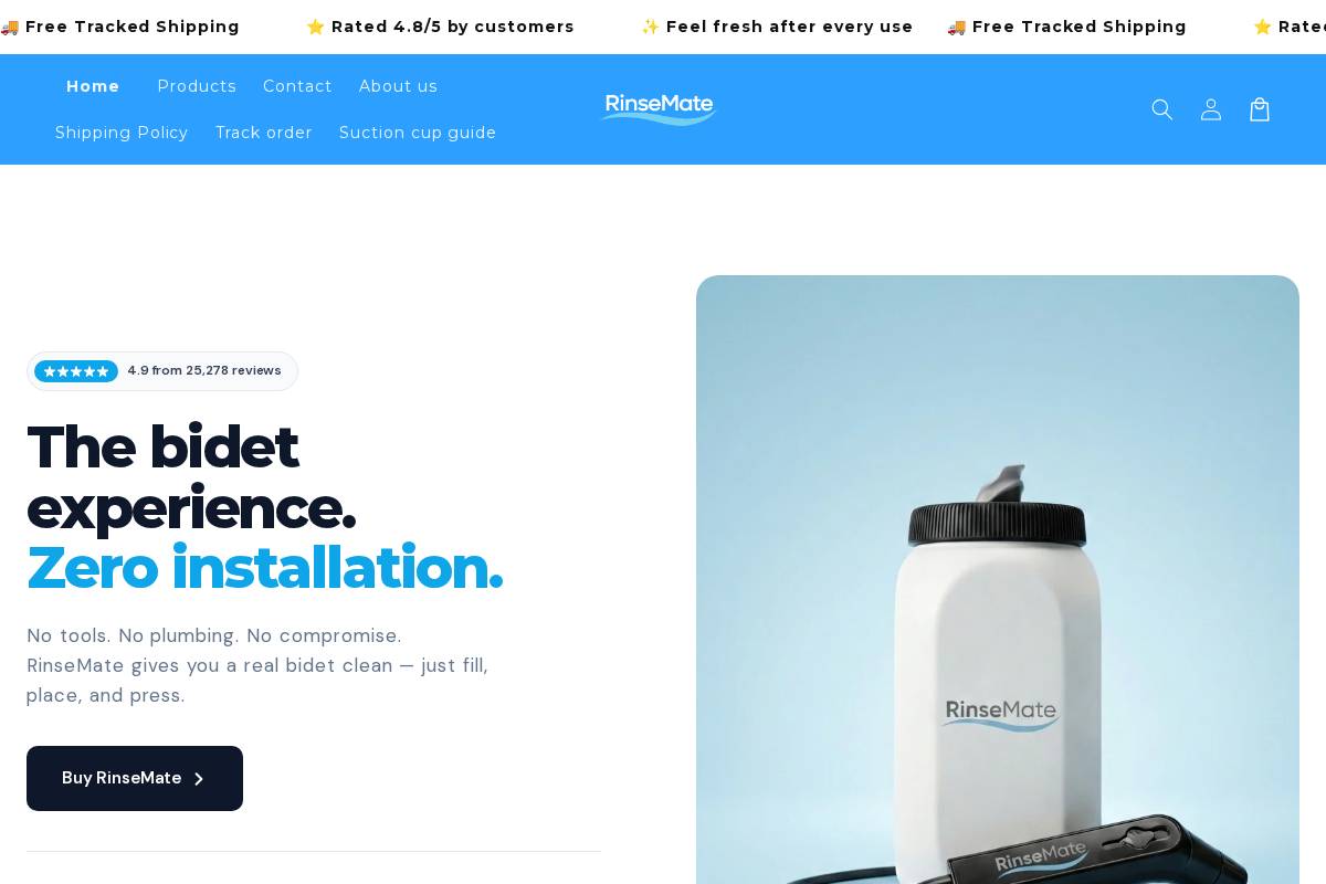 Rinsemate homepage screenshot