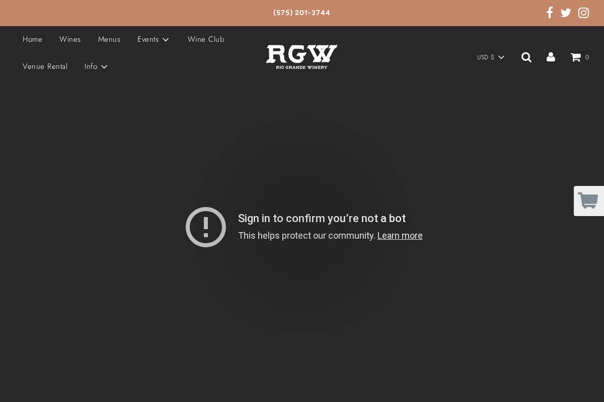riograndewinery.com homepage screenshot