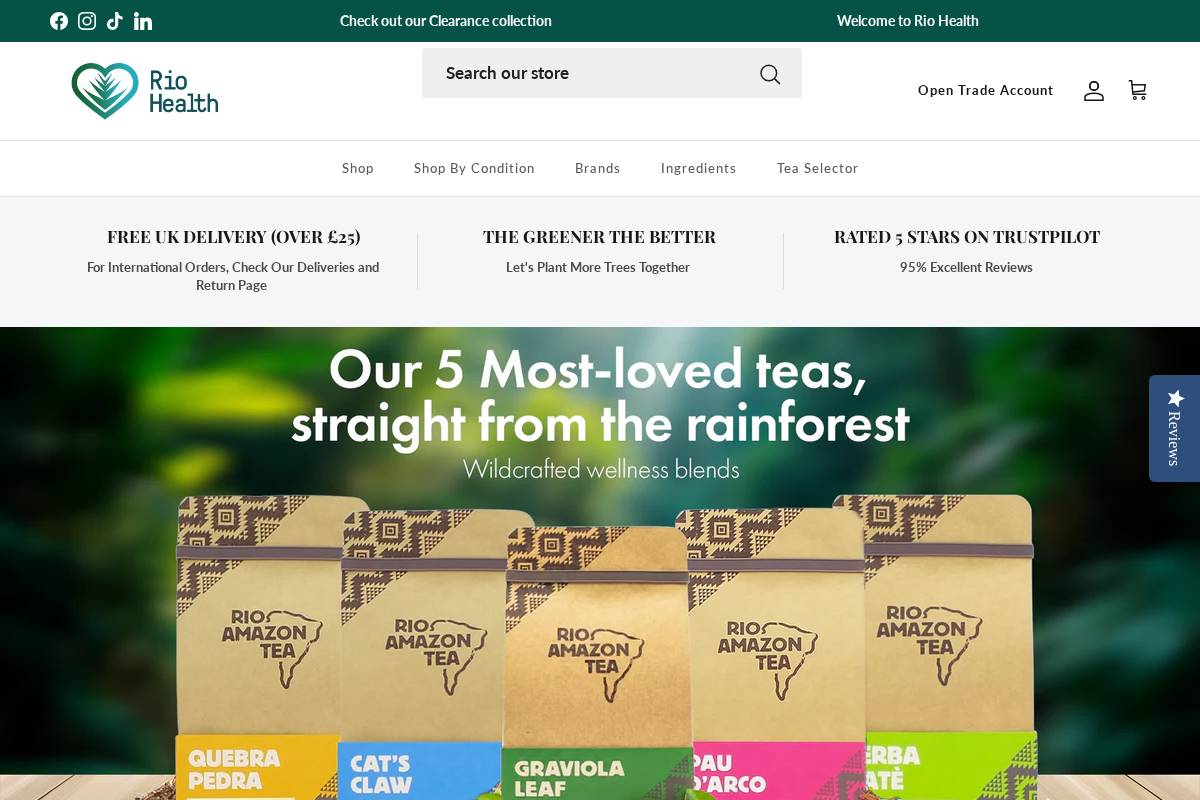 Rio Health homepage screenshot