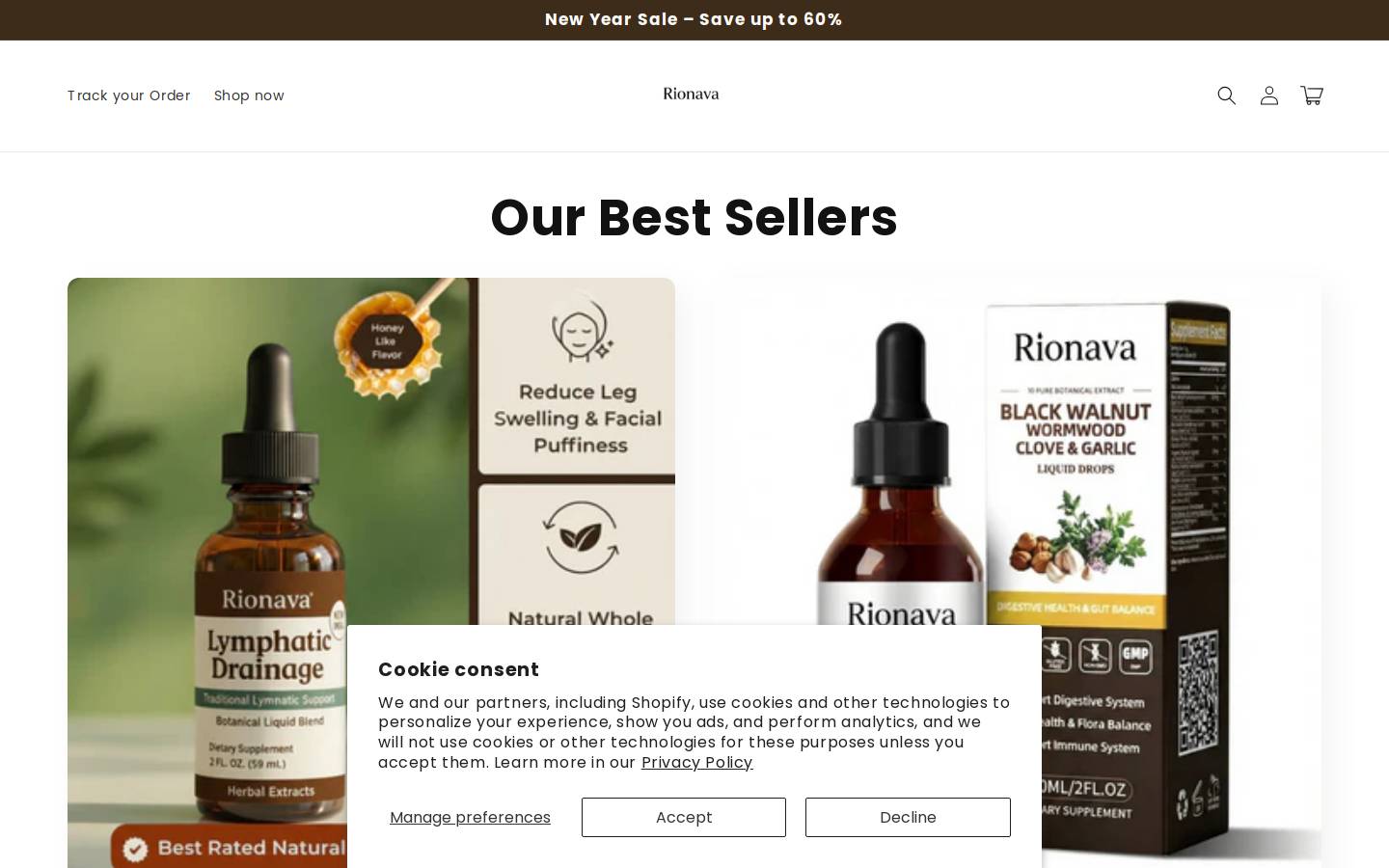 rionava.com homepage screenshot
