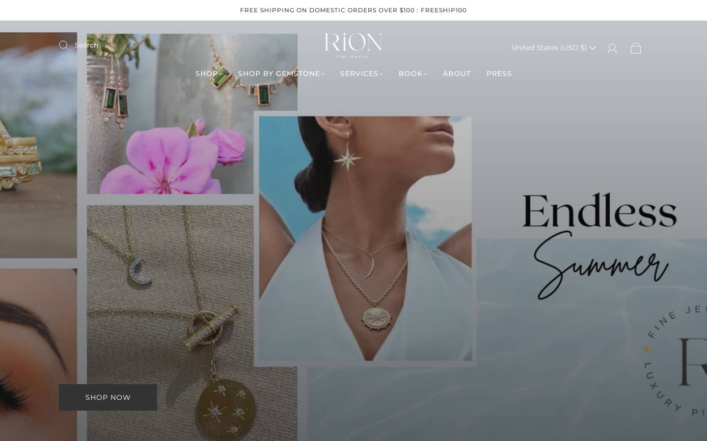 rionfinejewelry.com homepage screenshot