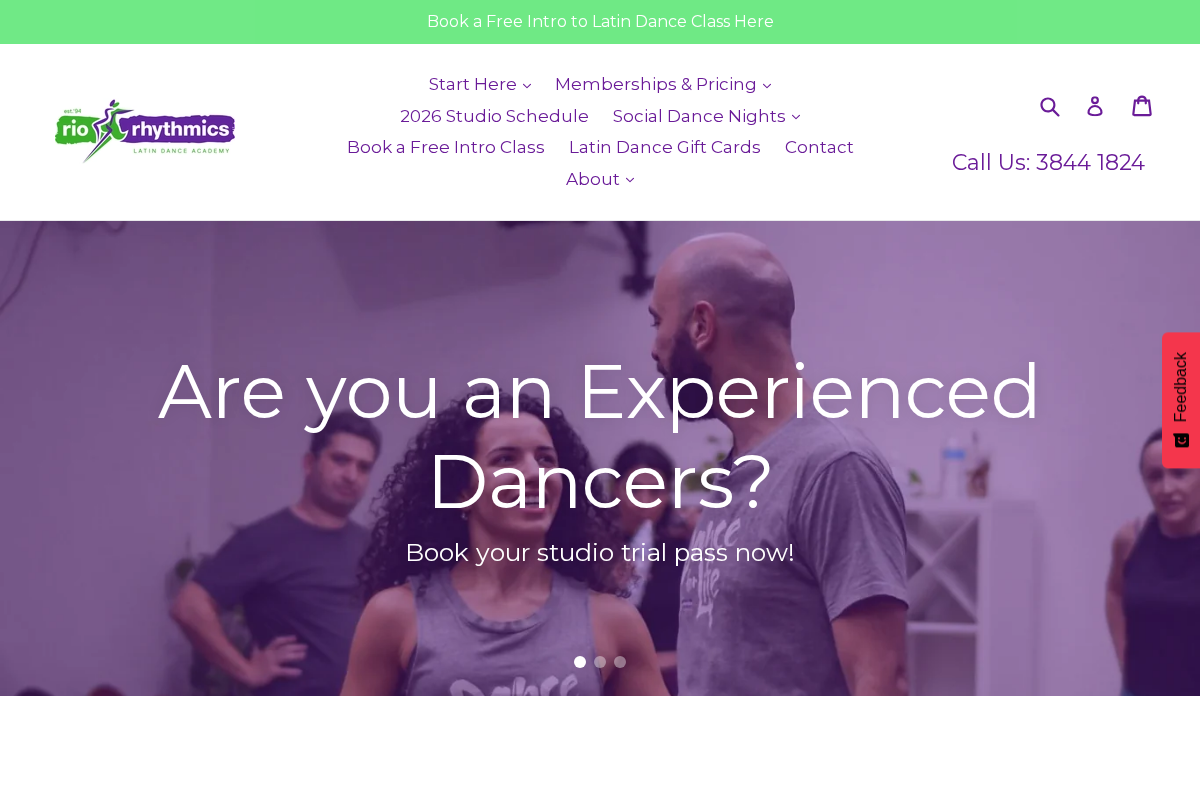 Rio Rhythmics Latin Dance Academy homepage screenshot