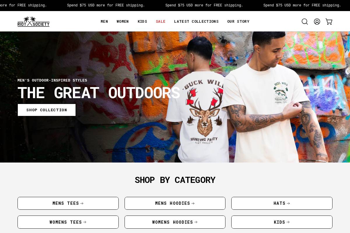 riotsocietyclothing homepage screenshot