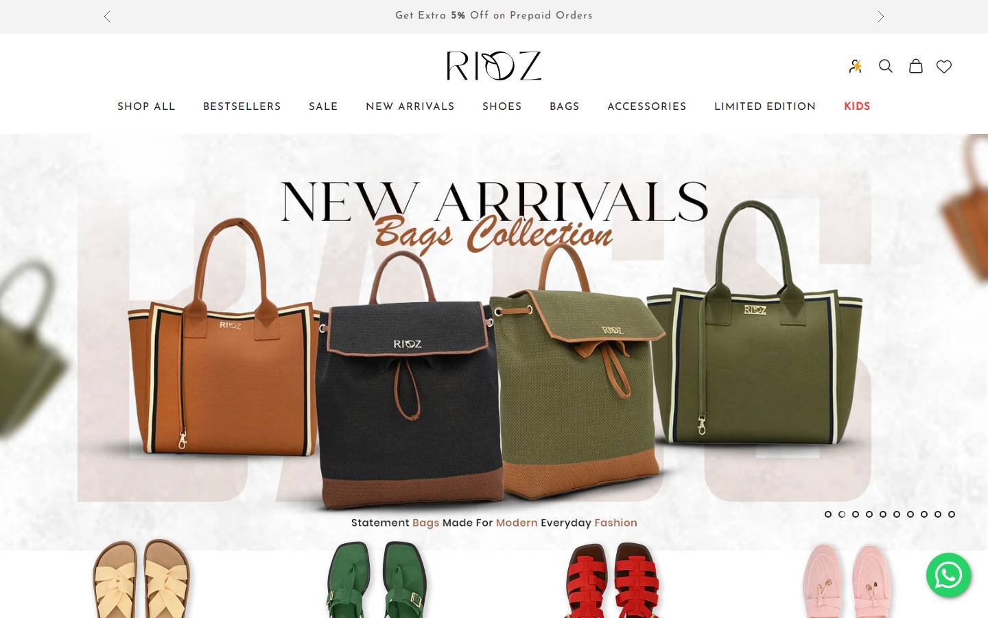 riozstore.com homepage screenshot