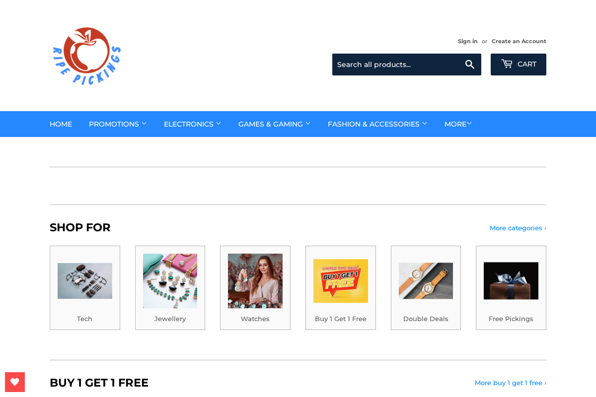 Ripe Pickings homepage screenshot