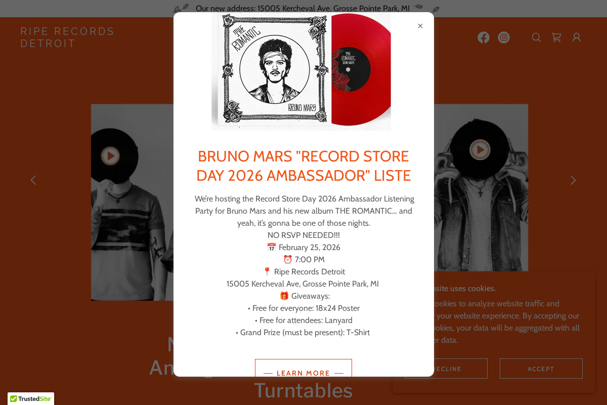 riperecordsdetroit.com homepage screenshot