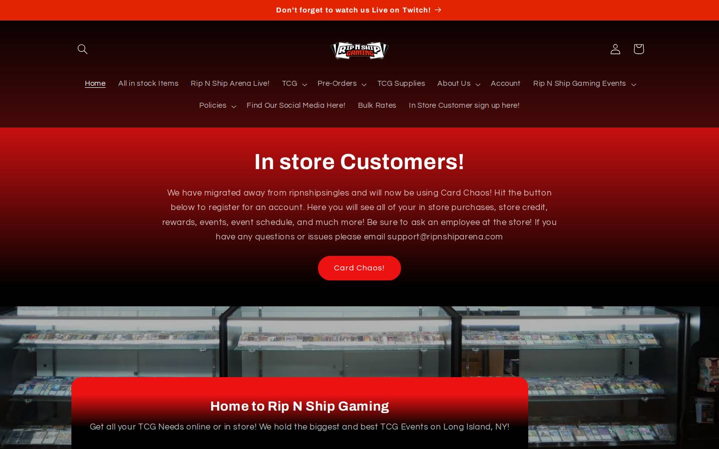 ripnshiparena.com homepage screenshot