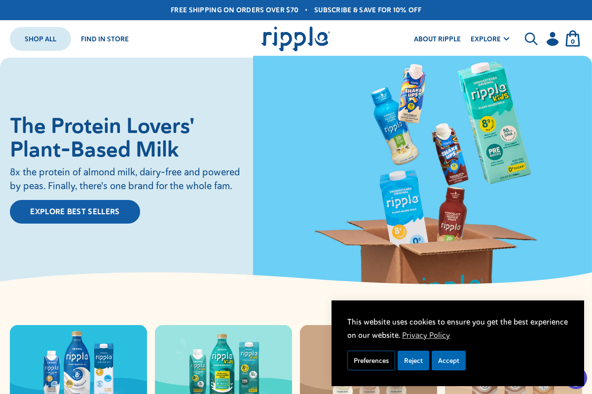 Ripple Foods homepage screenshot