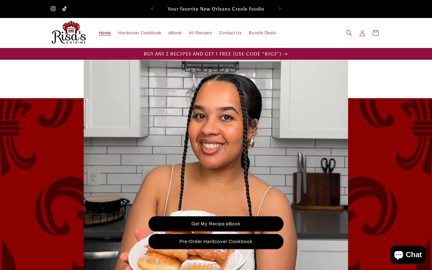 risascuisine.com homepage screenshot