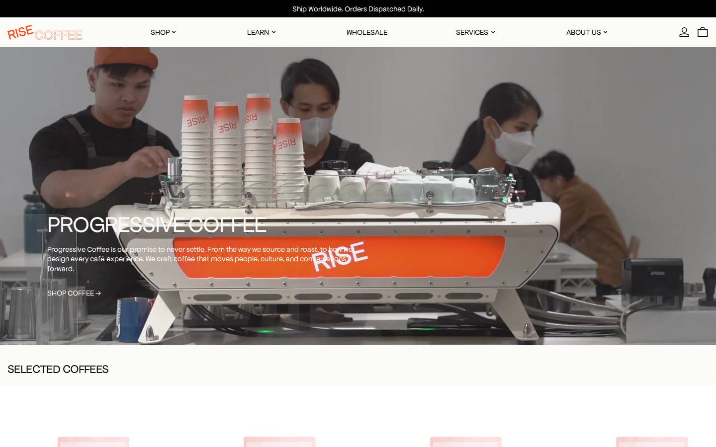 Rise homepage screenshot