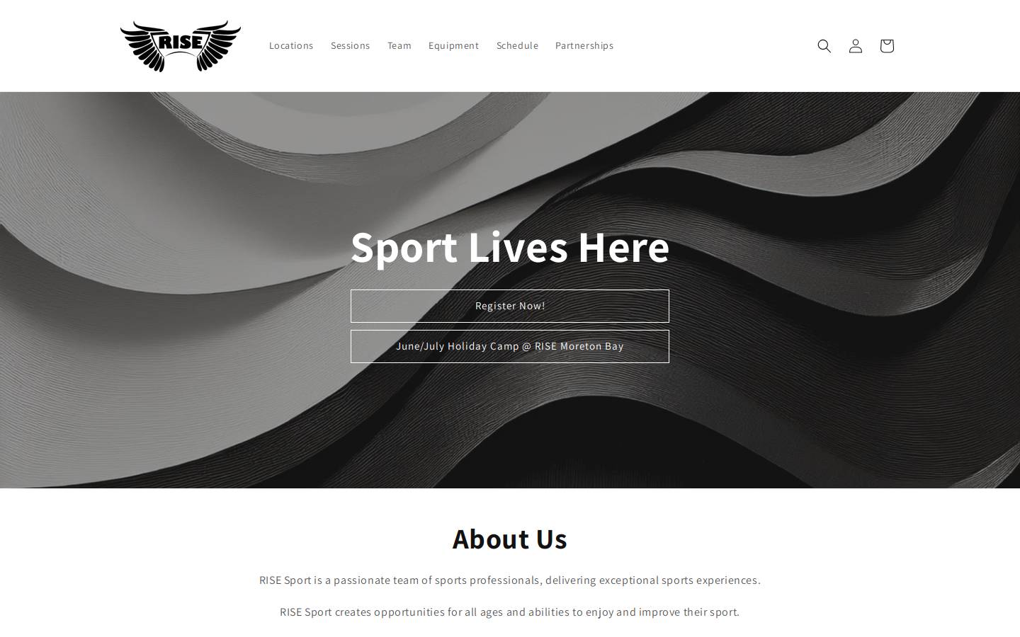 Rise homepage screenshot