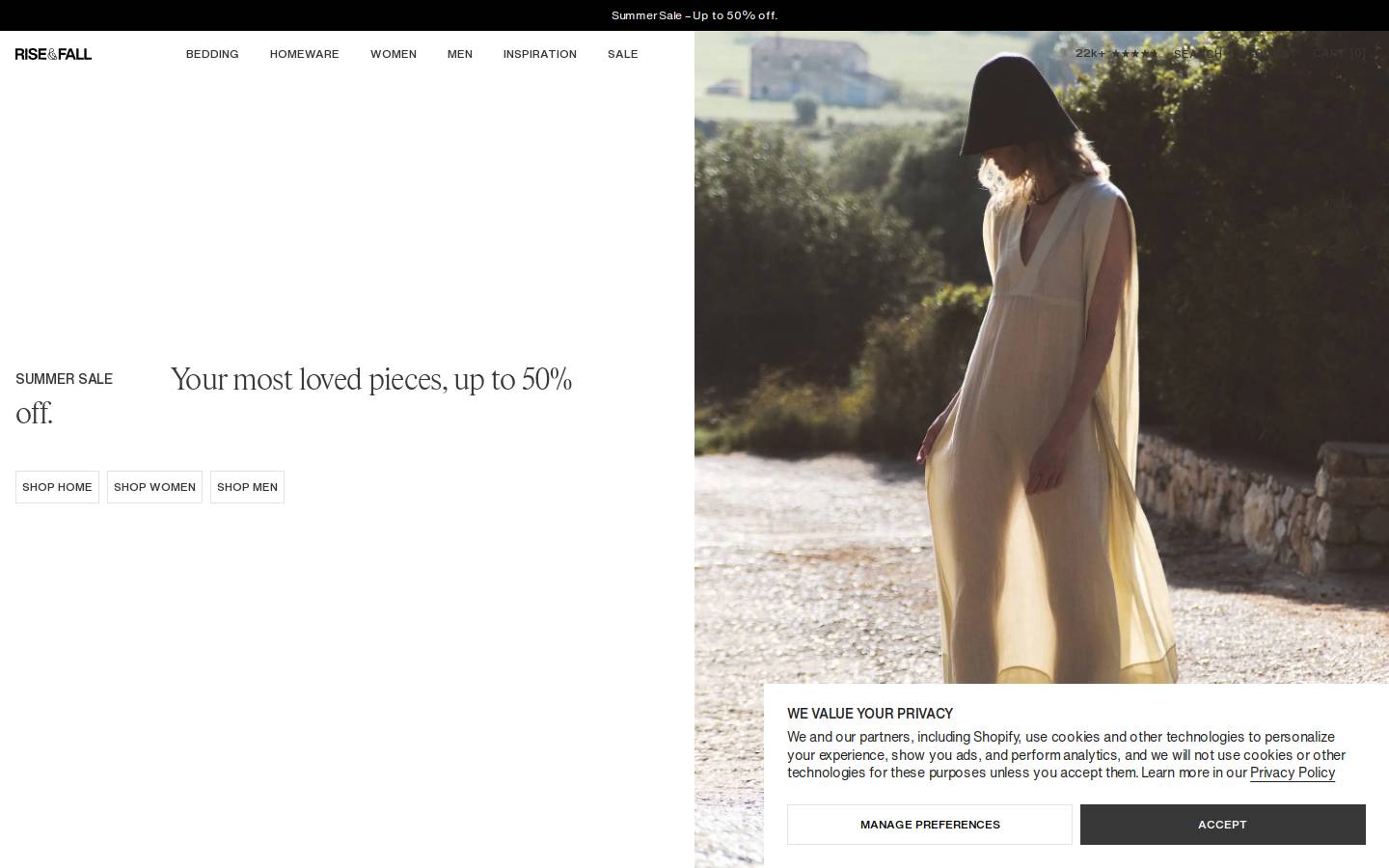 Rise & Fall homepage screenshot