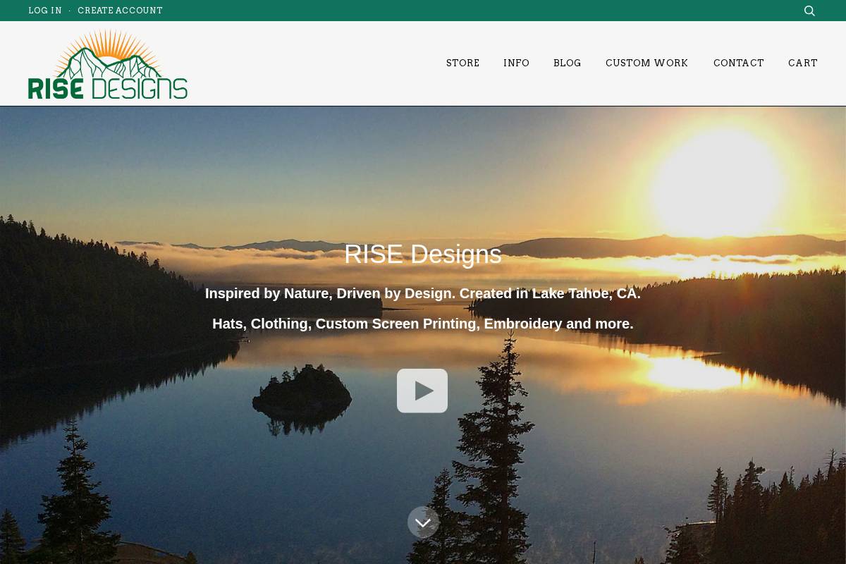 RISE Designs homepage screenshot