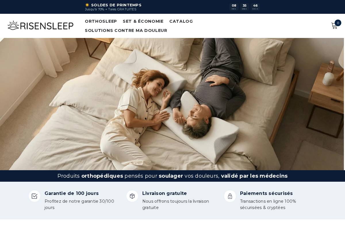 RisenSleep homepage screenshot