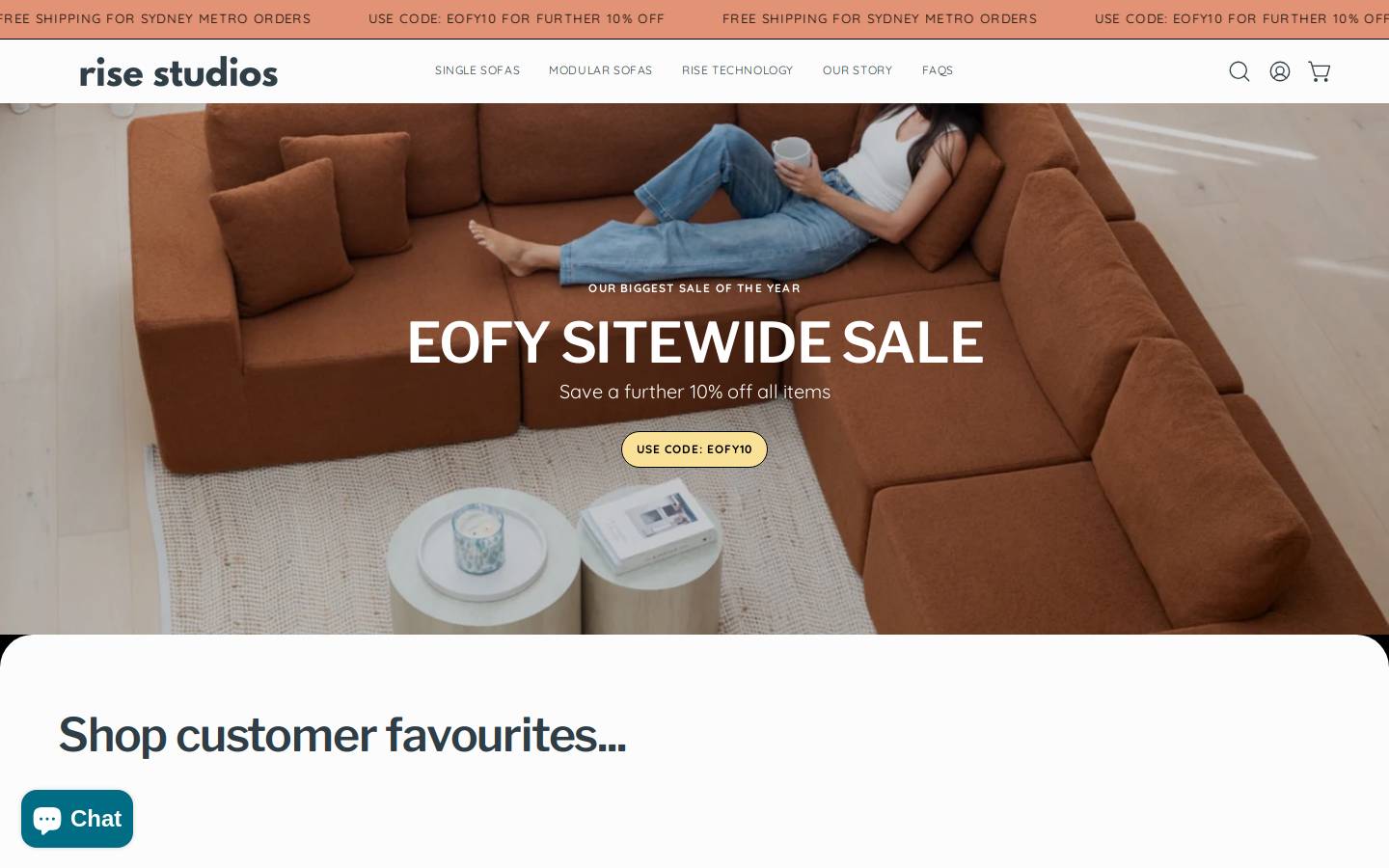 risestudios.com.au homepage screenshot