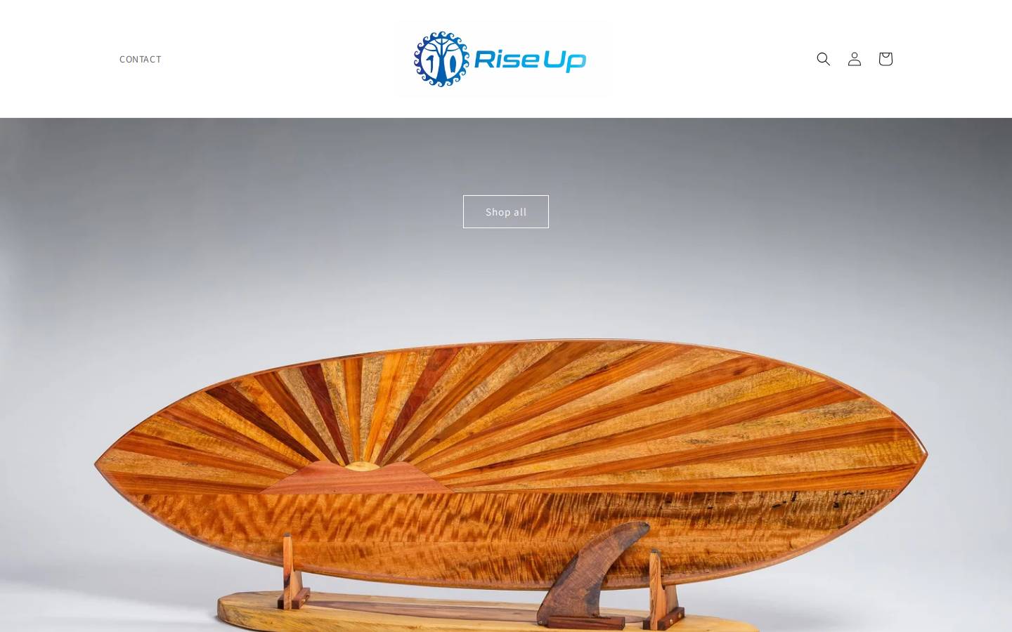 riseupsurfboards.com homepage screenshot