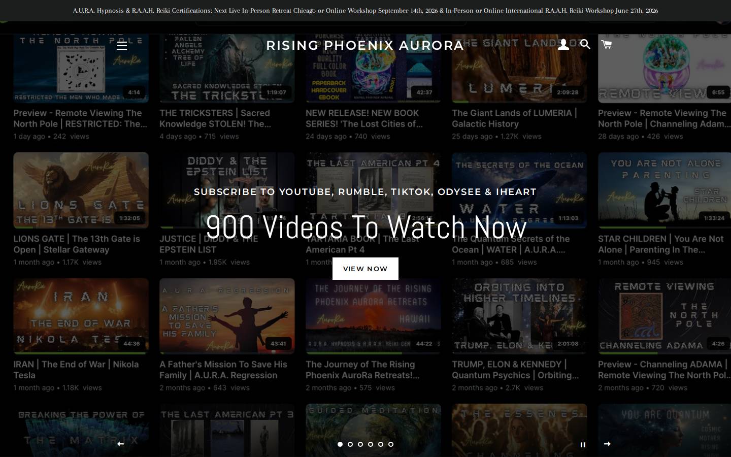 risingphoenixaurora.com homepage screenshot