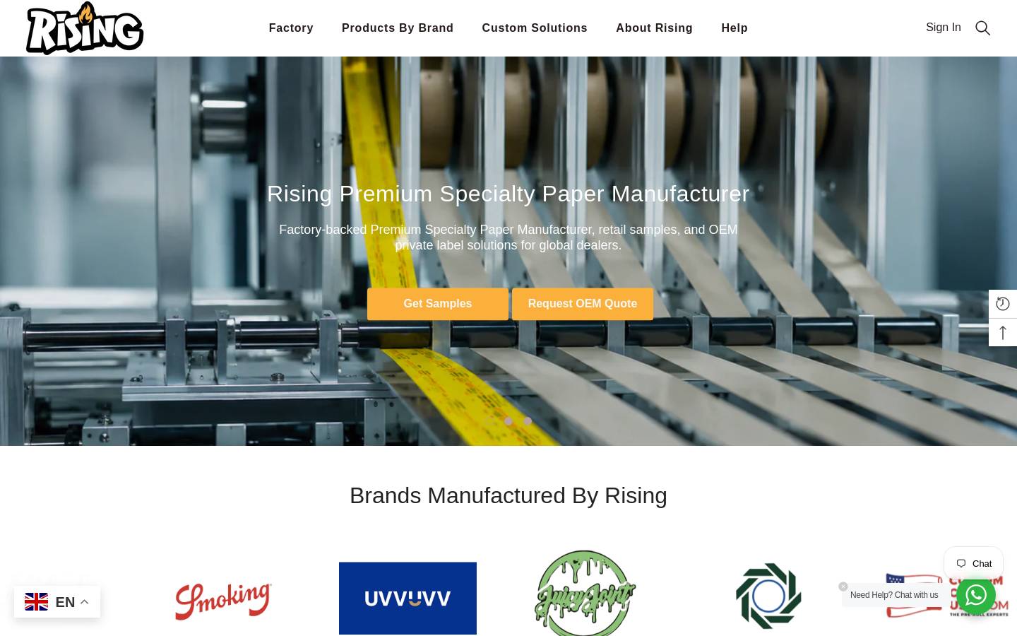 risingrolls.com homepage screenshot