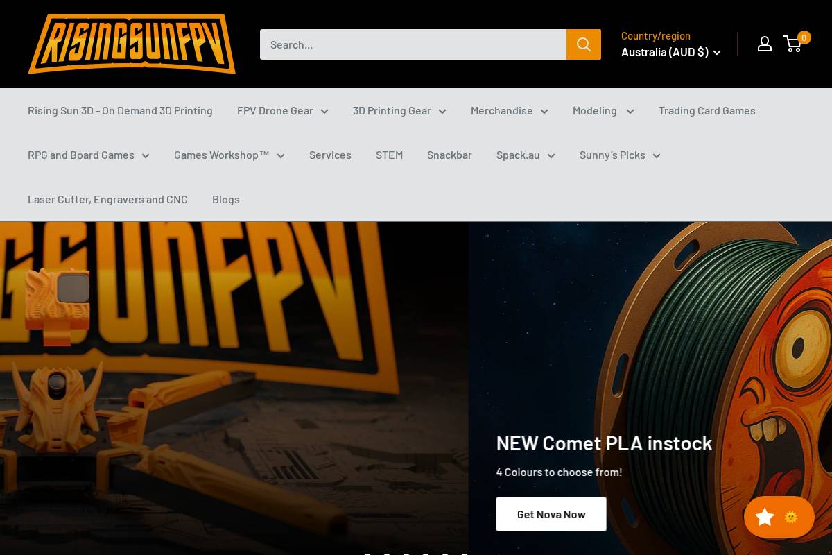 risingsunfpv.com.au homepage screenshot