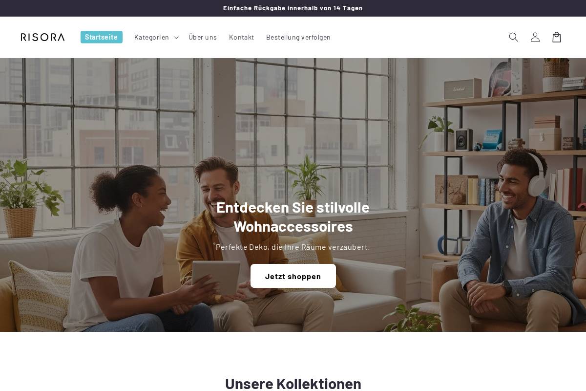 Risora Shop homepage screenshot