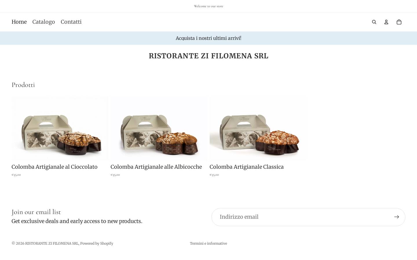 ristorantezifilomena.it homepage screenshot