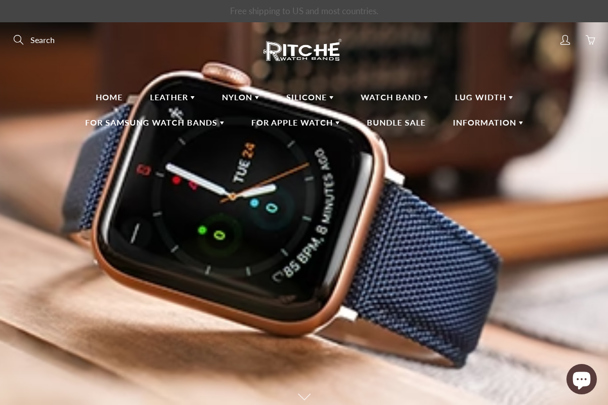 ritchewatchbands.com homepage screenshot