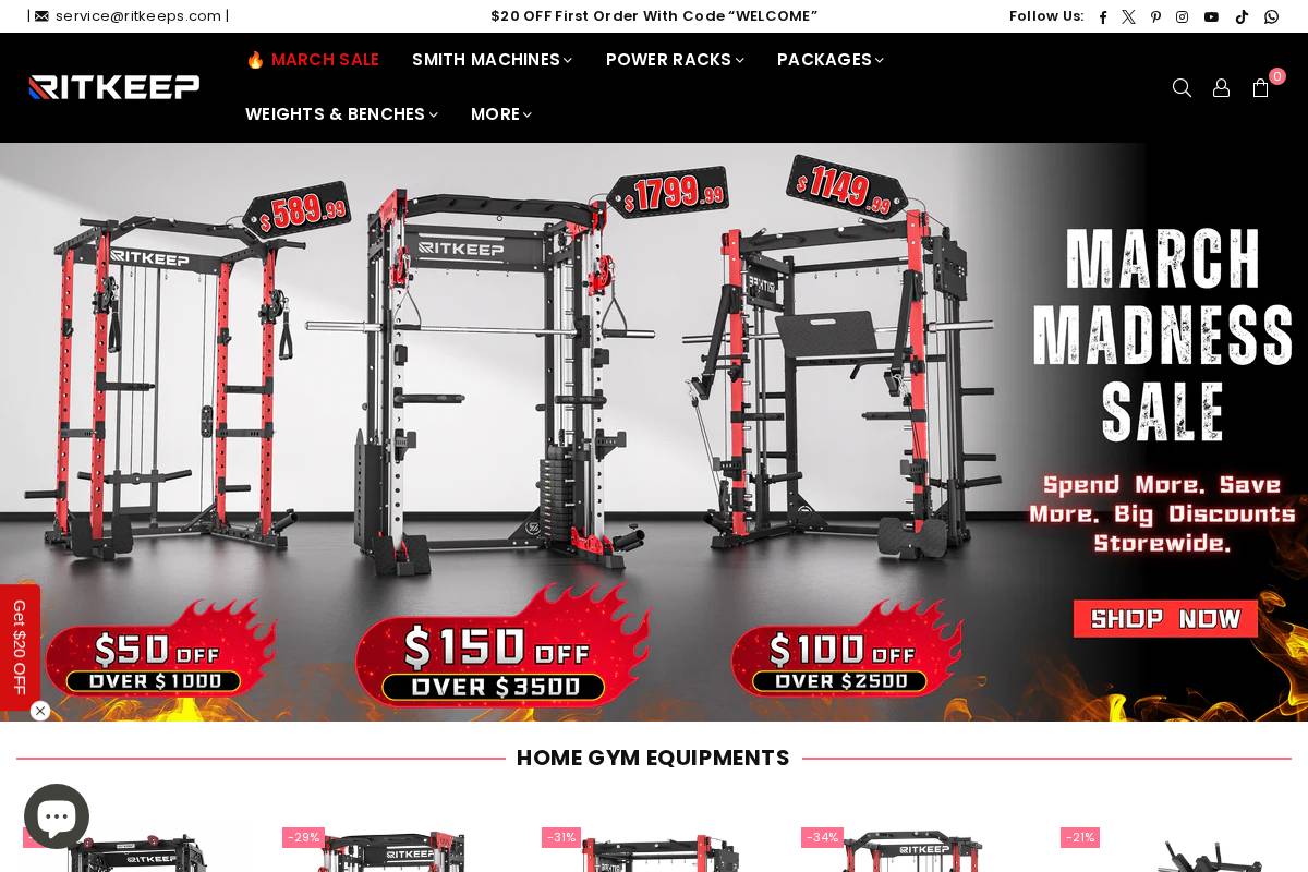 Ritkeeps homepage screenshot