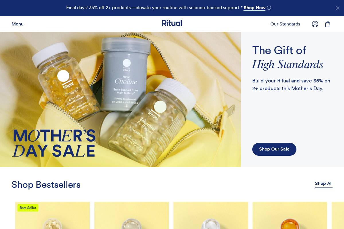Ritual homepage screenshot