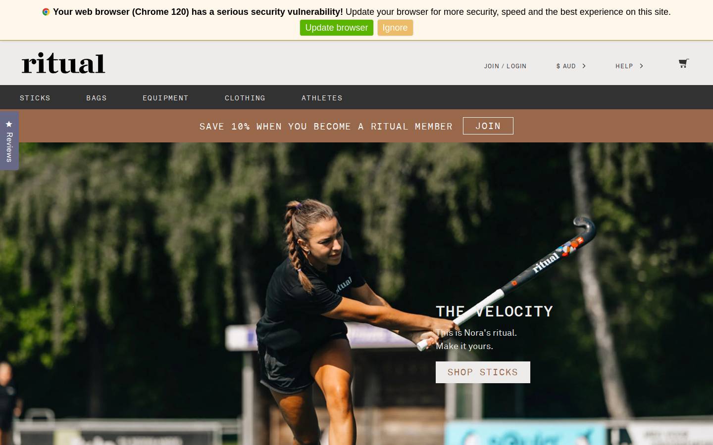 Ritual homepage screenshot