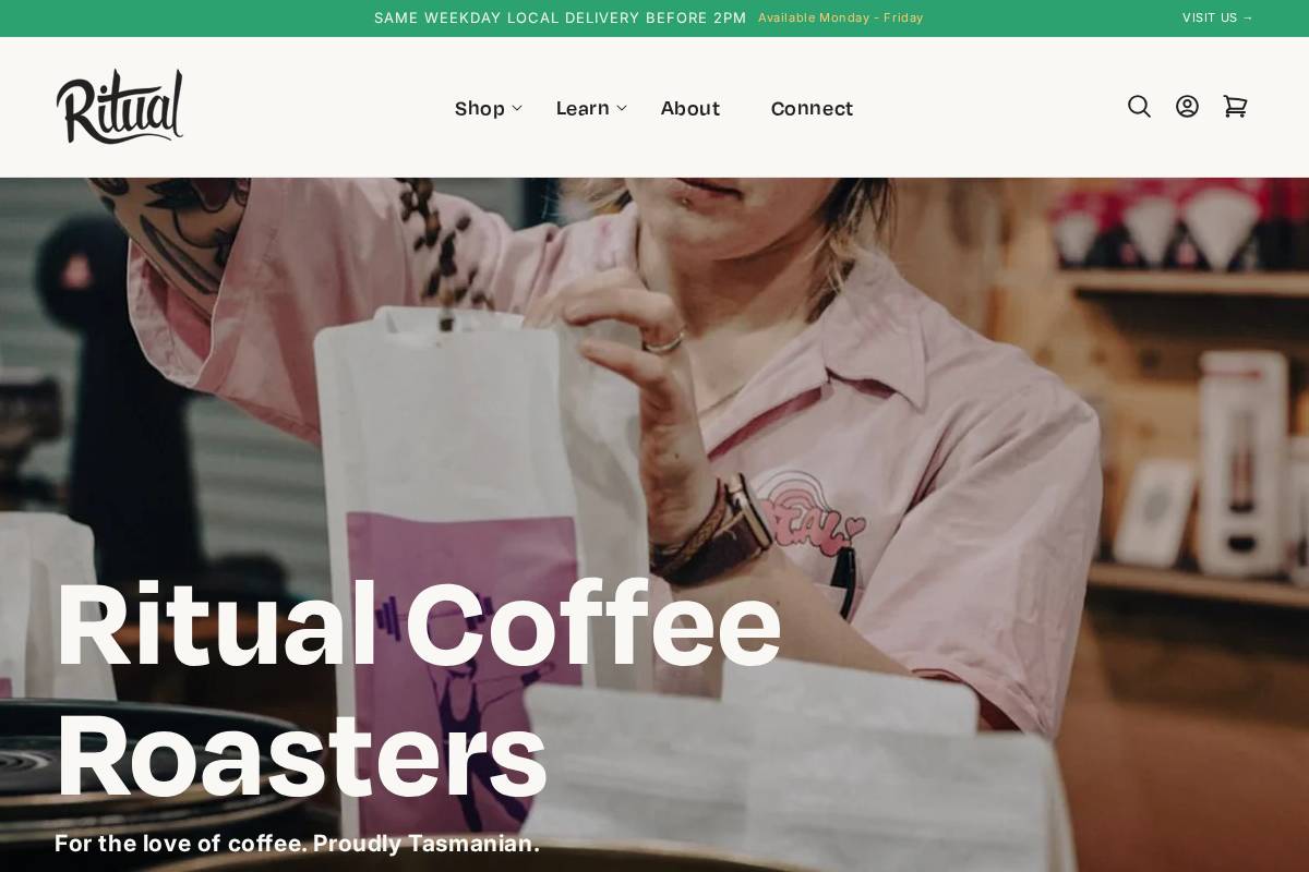 ritualcoffee.com.au homepage screenshot