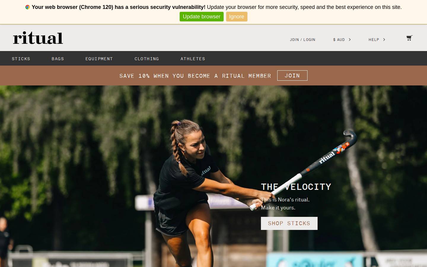 ritualhockey.co.uk homepage screenshot